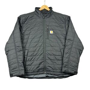 Carhartt Jacket Mens XL Black Gilliam Rain Defender Puffer Quilted Full Zip